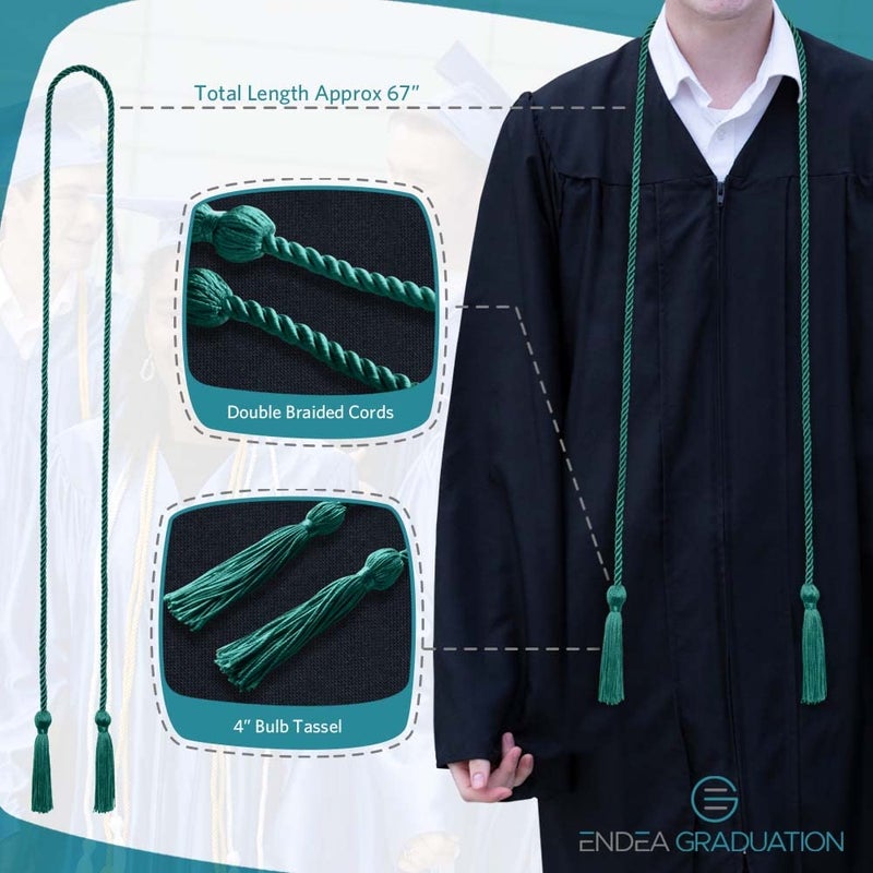 Endea Graduation Single Honor Cord (Emerald Green) - Image 3